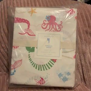 Pottery Barn Kids twin Sheet set Mermaids NEW
